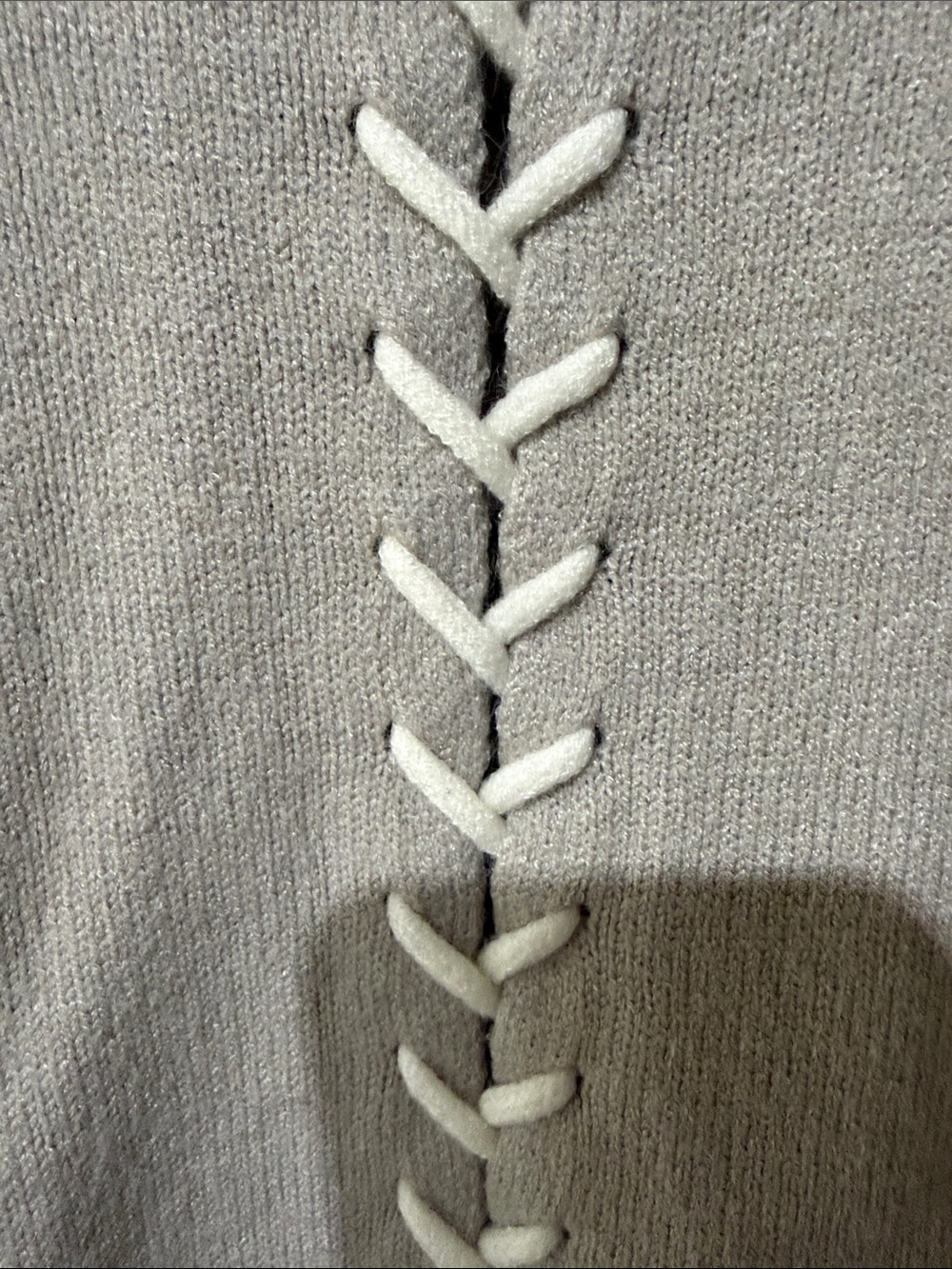 Romeo & Juliet Couture Beige Crewneck Sweater with Braided Trim - Picture 6 of 6